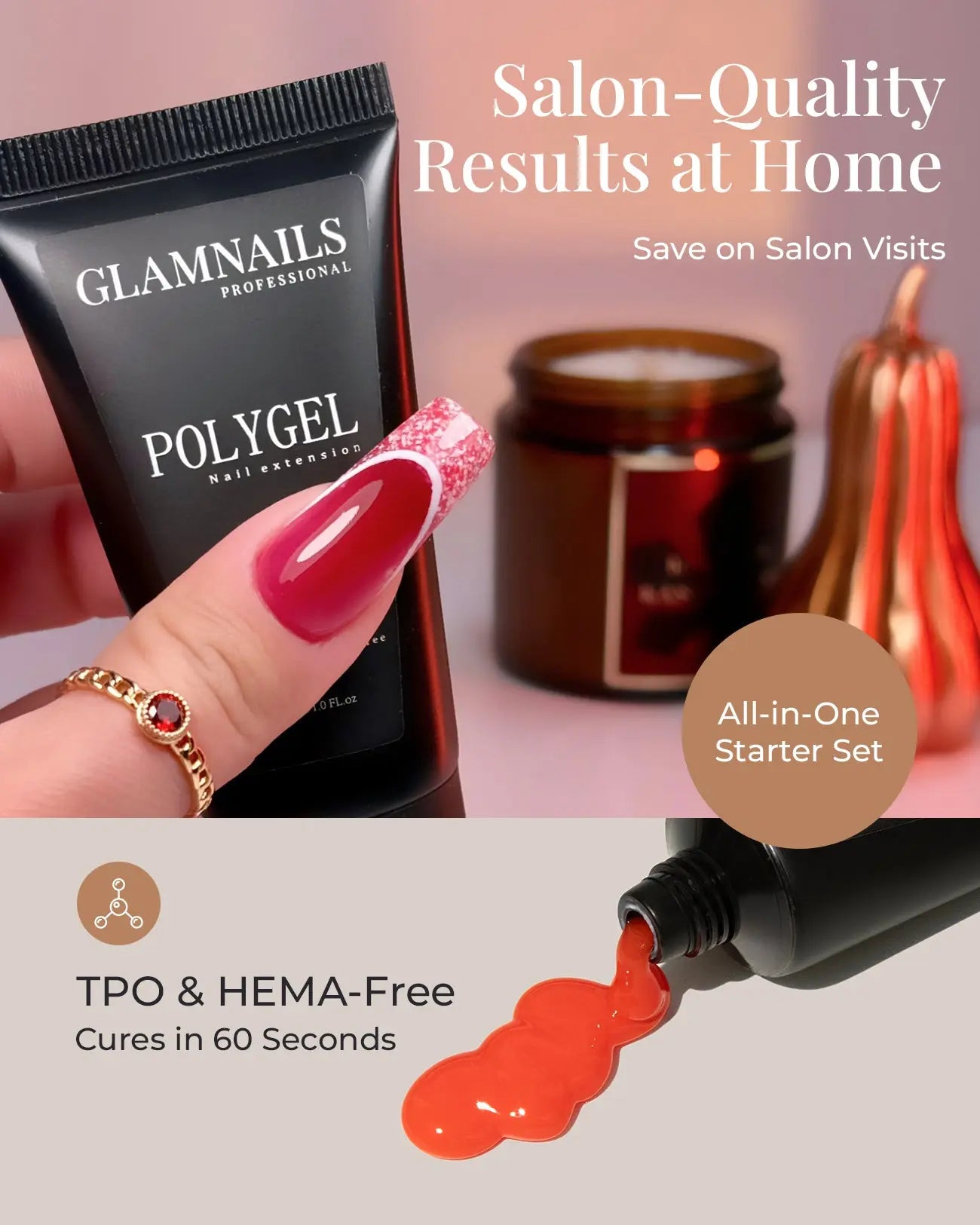 Glamnailsprofessional Salute e bellezza > Cura delle unghie > Kit iniziale per gel unghie Polygel | 1+1 colori in omaggio